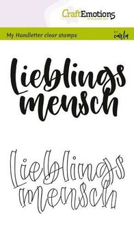 Clear stamp Lieblings mensch A6 p/st handlettering