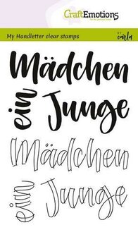 Clear stamp M&amp;#x008a;dchen Junge A6 p/st handletteringClear stamp M&amp;#x008a;dchen Junge A6 p/st handlettering