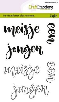 Clear stamp handletter meisje jongen A6 p/st