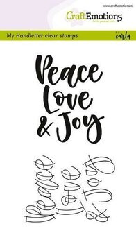 Clear stamp handletter Peace Love A6 p/st