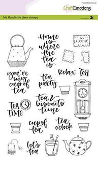 Clear stamp handletter Tea Time A5 p/st