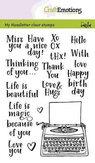 Clear stamp handletter typewriter quotes A6 p/st