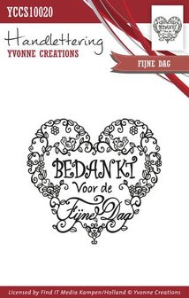 Clear stamp Handlettering Fijne dag A7 p/st