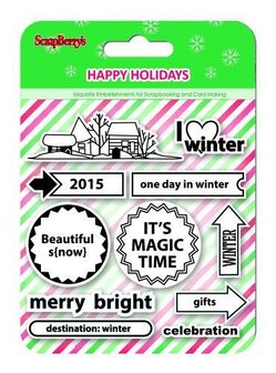 Clear stamp happy holidays love winter 10x11cm p/st 