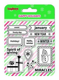 Clear stamp happy holidays event frosty 10x11cm p/st