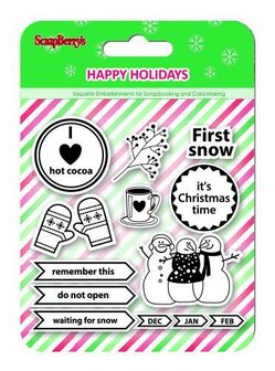 Clear stamp happy holidays hot cocoa 10x11cm p/st