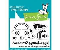Clear stamp Home For The Holidays auto/kerstboom p/st
