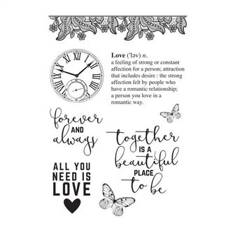 Clear stamp P.S. I Love You 15x10cm p/8st