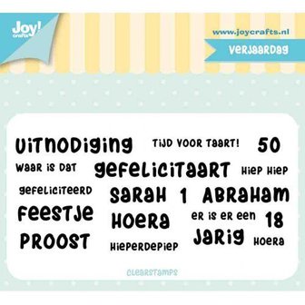 Clear stamp Verjaardag Jocelijne 100x50mm p/st