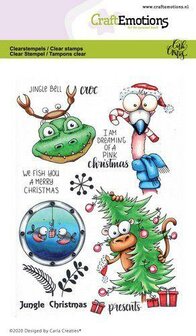 Clear stamp Jungle Christmas Carla Creaties aap A6 p/st