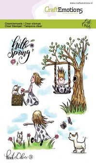 Clear stamp Kaat en Odey 3 Spring A6 p/st