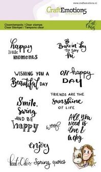 Clear stamp Kaat en Odey Spring quotes A6 p/st