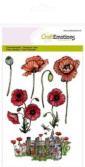 Clear stamp klaprozen hek Poppy fields A6 p/st