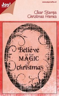 Clear stamp label believe in a magic christmas p/st