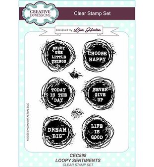 Clear stamp Loopy Sentiments enjoy the a5 p/st