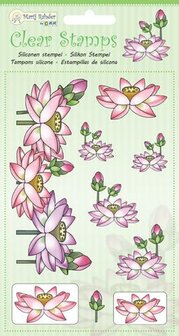 Clear stamp lotus bloemen p/st