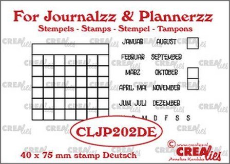 Clear stamp maandtracker DE 40x75mm p/st