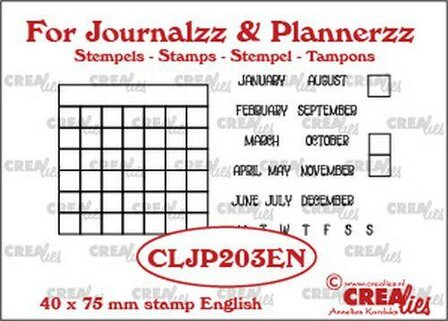 Clear stamp maandtracker ENGELS  40x75mm p/st
