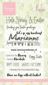 Clear stamp Marleen&Ocirc;s Hello Spring &amp; Easter A6 p/st