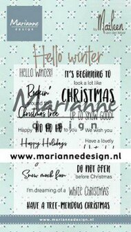 Clear stamp Marleen&Ocirc;s Hello winter A6 p/st