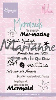Clear stamp Mermaid sentiments by Marleen p/st