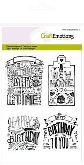 Clear stamp new home handlettering A6 p/st