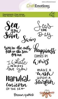 Clear stamp Ocean quotes A6 p/st