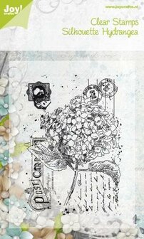 Clear stamp old letter met hortensia p/st
