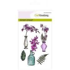 Clear stamp orchidee vazen en fles A6 p/st