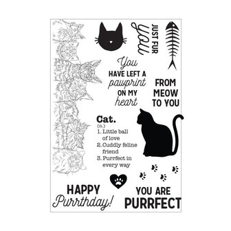 Clear stamp Pawfect Cat 15x10cm p/12st