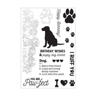 Clear stamp Pawfect Dog 15x10cm p/12st