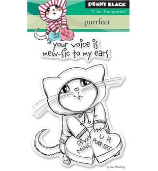 Clear stamp Poesje met muts Purrrfect A7 p/st