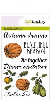 Clear stamp pompoen appel peer Autumn Woods A6 p/st