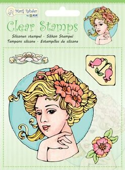 Clear stamp romantische vrouw p/st