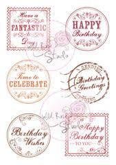 Clear stamp rondjes Birthday greetings A7 p/st