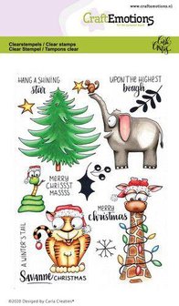 Clear stamp Savanne Christmas Carla Creaties giraffe A6 p/st