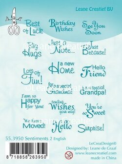 Clear stamp Sentiments 2 engels p/st
