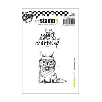 Stamp simple elegance poes met bril charming A7 p/st rubber
