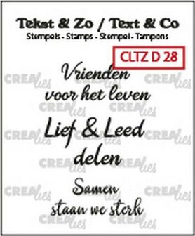 Clear stamp 3x Vrienden p/st Tekst &amp; Zo 