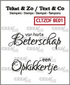 Clear stamp Font Beterschap nr.01 van harte beterschap p/st Tekst &amp; Zo 