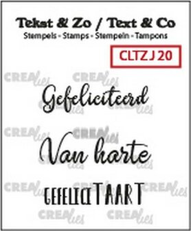 Clear stamp nr.20  van harte p/st Tekst&amp;Zo 