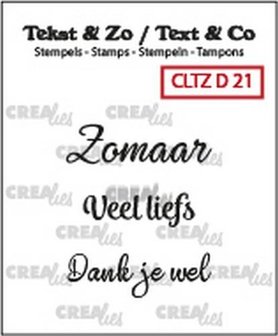 Clear stamp 3x zomaar nr.21 p/st Tekst&amp;Zo 