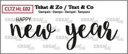 Clear stamp happy new year solid 26x85mm p/st Text&amp;Co