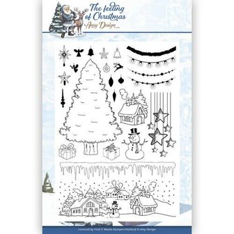 Clear stamp The Feeling of Christmas kerstboom p/st