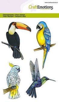 Clear stamp tropische vogels A6 p/st
