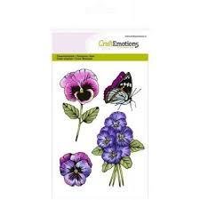 Clear stamp violen 2 Sweet Violets vlinder rechts A6 p/st