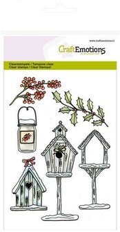 Clear stamp Vogelhuisjes Home for Christmas A6 p/st
