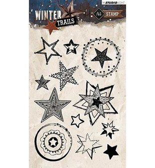 Clear stamp nr.300 Winter trails sterren p/st
