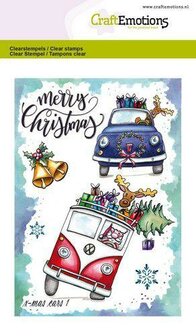 Clear stamp x-mas cars 1 Carla Creaties A6 p/st