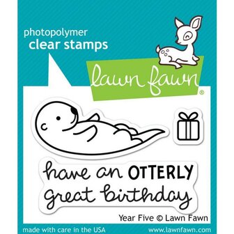 Clear stamp Year Five otter otter p/st